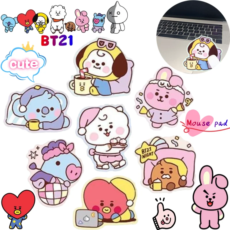 BT21 chimmy koya RJ hooky cooky tata mouse pad creative high-value cartoon printing desktop cute special-shaped anti-slip pad
BT21 chimmy koya RJ hooky cooky tata mouse pad creative high-value cartoon printing desktop cute special-shaped anti-slip pad