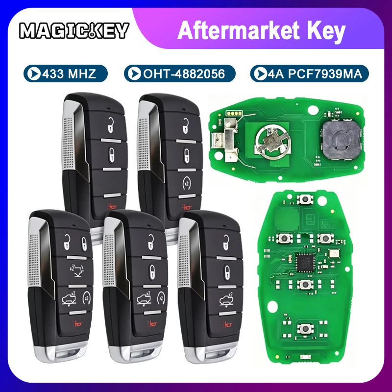 OHT-4882056 Smart Prox Remote Key Fob 433.92MHz 4A Chip for Dodge Ram 1500 Pickup 2019 2020+ 68291692AD 68291691AD
OHT-4882056 Smart Prox Remote Key Fob 433.92MHz 4A Chip for Dodge Ram 1500 Pickup 2019 2020+ 68291692AD 68291691AD