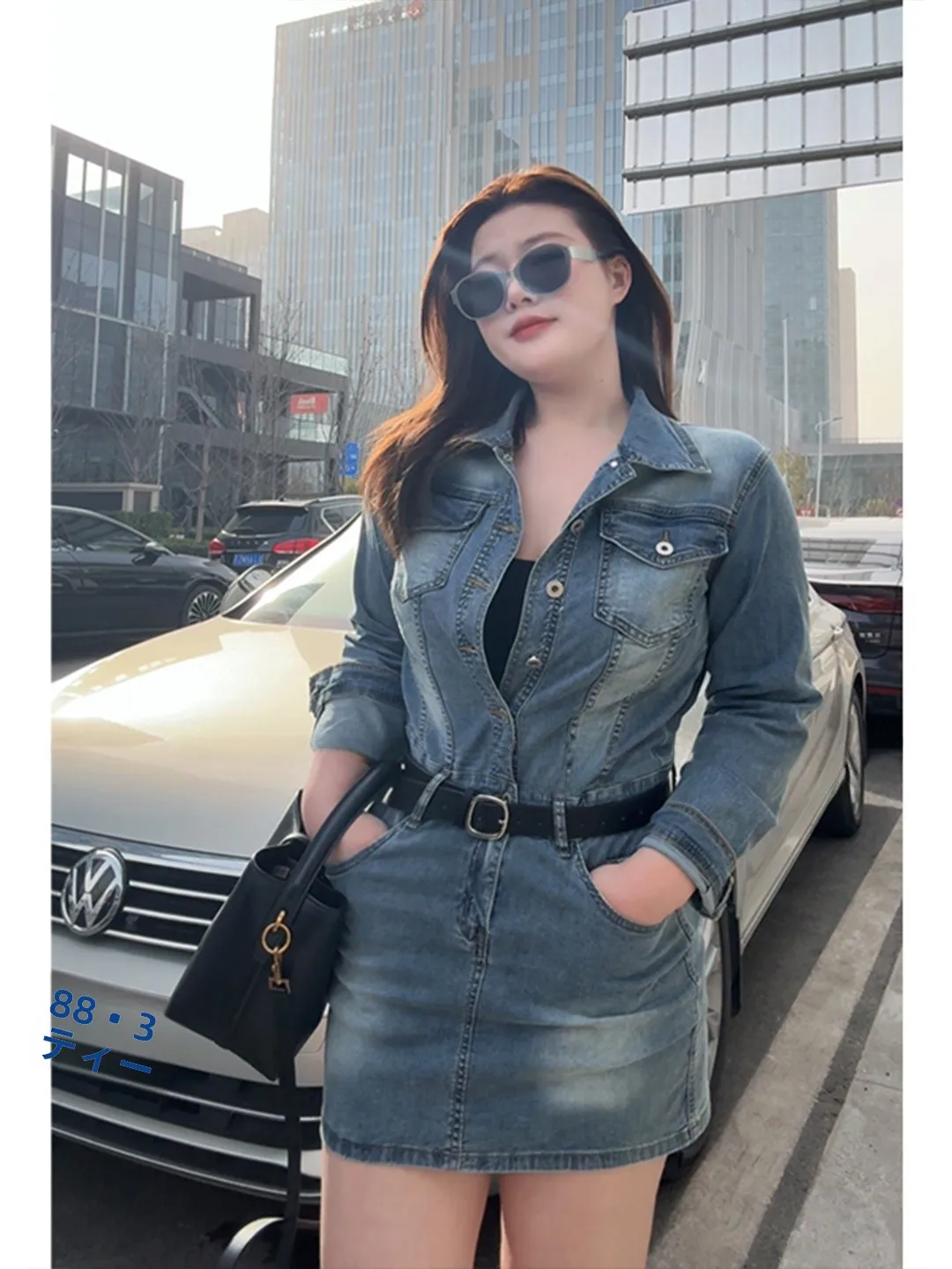 DMcc Sweet Spicy Girl Denim Dress Women's plus Size High Waist Long Sleeve Slimming Trendy H-Style Casual Single-Breasted Dress
DMcc Sweet Spicy Girl Denim Dress Women's plus Size High Waist Long Sleeve Slimming Trendy H-Style Casual Single-Breasted Dress