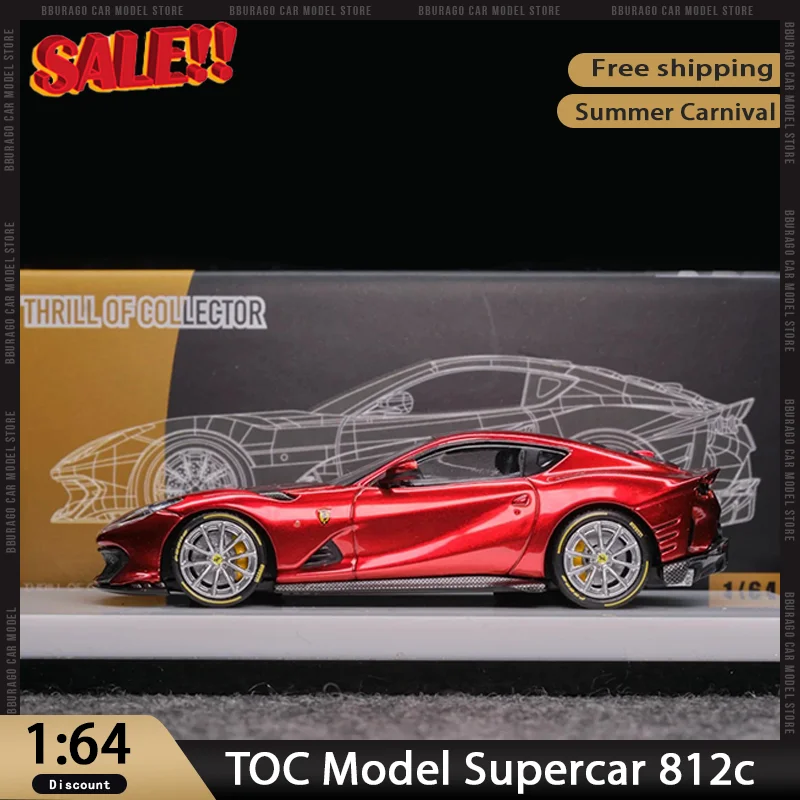 TOC 1:64 Итальянский суперкар 812C Стиль Игрушечный сплав Литая под давлением модель автомобиля с открывающимися дверями для детской коллекции Подарочный спортивный автомобиль
TOC 1:64 Итальянский суперкар 812C Стиль Игрушечный сплав Литая под давлением модель автомобиля с открывающимися дверями для детской коллекции Подарочный спортивный автомобиль