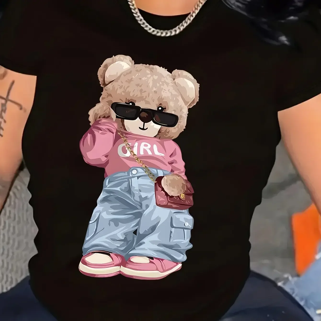 Schattige Bear Street Fashion Fashion Trend Pattern Printing Summer Luxury Brand Cotton Men's and Women's T-Shirts Short Sleeves
Schattige Bear Street Fashion Fashion Trend Pattern Printing Summer Luxury Brand Cotton Men's and Women's T-Shirts Short Sleeves