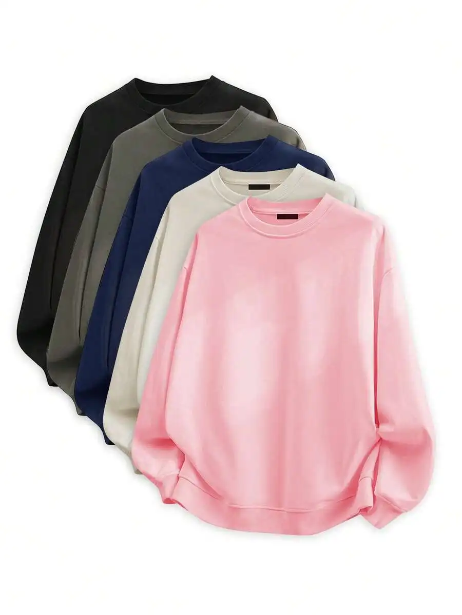 Мужской свитшот оверсайз с длинным рукавом и круглым вырезом, однотонный, мягкий и удобный, для повседневной носки осенью и зимой
Мужской свитшот оверсайз с длинным рукавом и круглым вырезом, однотонный, мягкий и удобный, для повседневной носки осенью и зимой