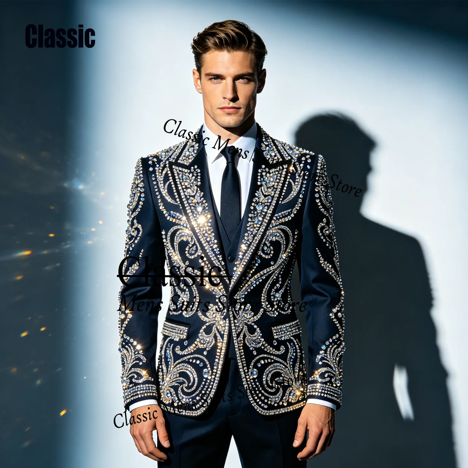 Elegant Paillette Gems Suit For Men Glitter Groom Party Male Blazer 2 Piece Sets Customized Slim Fit Tuxedos Evening Ropa Hombre
Elegant Paillette Gems Suit For Men Glitter Groom Party Male Blazer 2 Piece Sets Customized Slim Fit Tuxedos Evening Ropa Hombre
