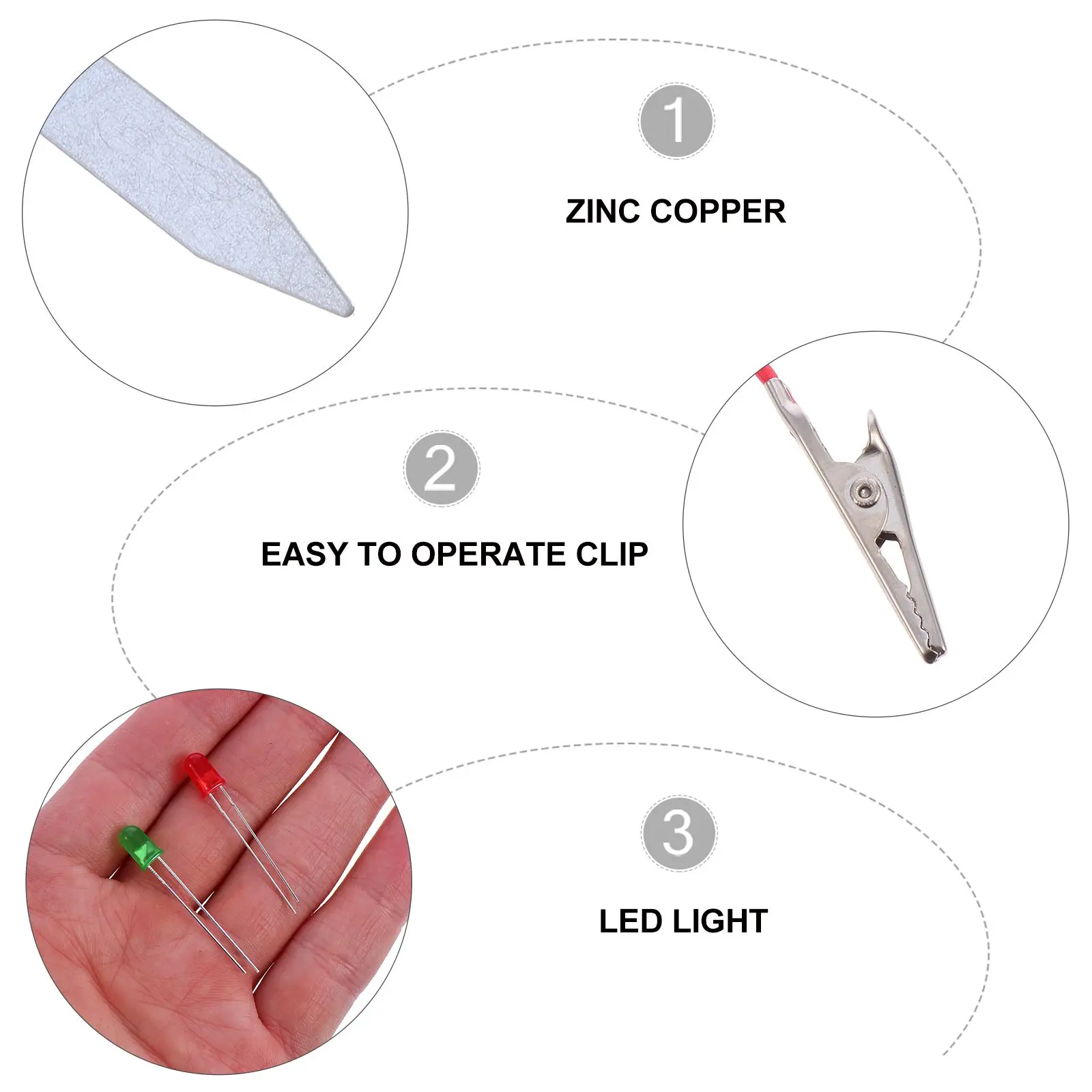 Fruit Kits 2 Sets Physics Experiment Toys Science Project Supplies LED Watch Zinc Copper Student Educational
Fruit Kits 2 Sets Physics Experiment Toys Science Project Supplies LED Watch Zinc Copper Student Educational