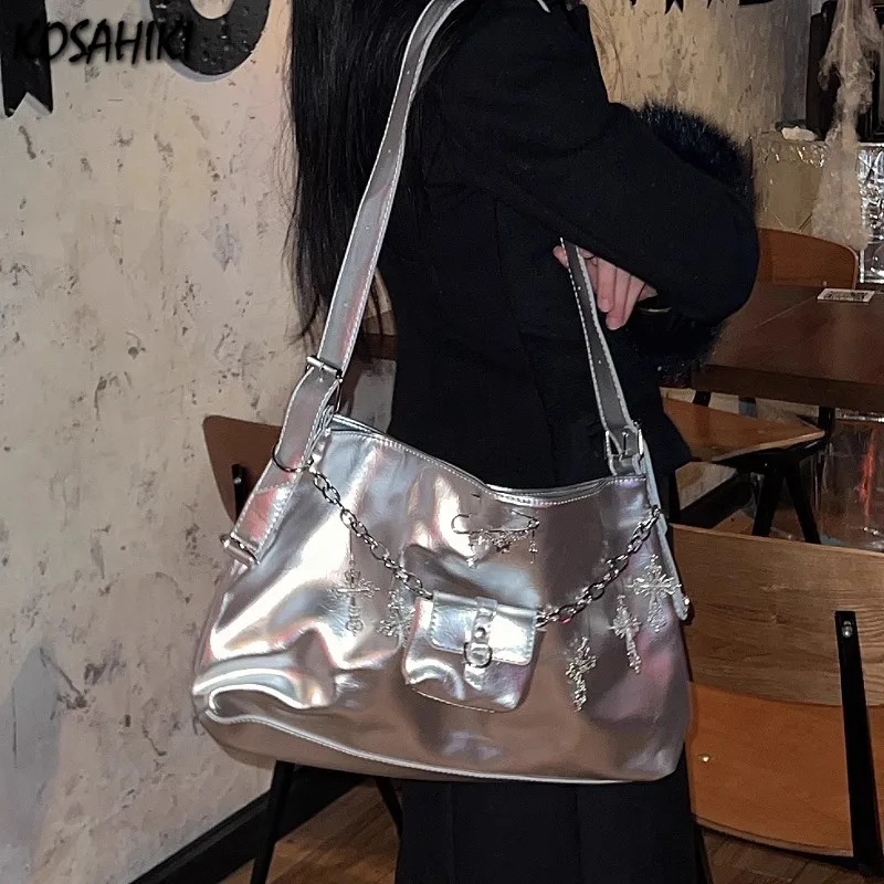 High-capacity Vintage Women's Handbags Casual All Match Grunge Shoulder Crossbody Bag Y2k Aesthetic Chain Pocket Cross Tote Bags
High-capacity Vintage Women's Handbags Casual All Match Grunge Shoulder Crossbody Bag Y2k Aesthetic Chain Pocket Cross Tote Bags