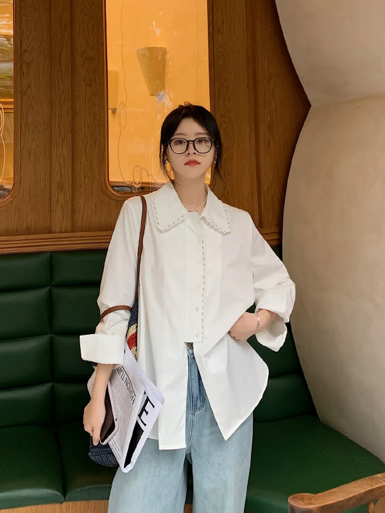 White Lace Blouse Women's Faion College Sle Versatile Slimming High-End Feeling Commute Sle Loose Fit Long Sve irt
White Lace Blouse Women's Faion College Sle Versatile Slimming High-End Feeling Commute Sle Loose Fit Long Sve irt