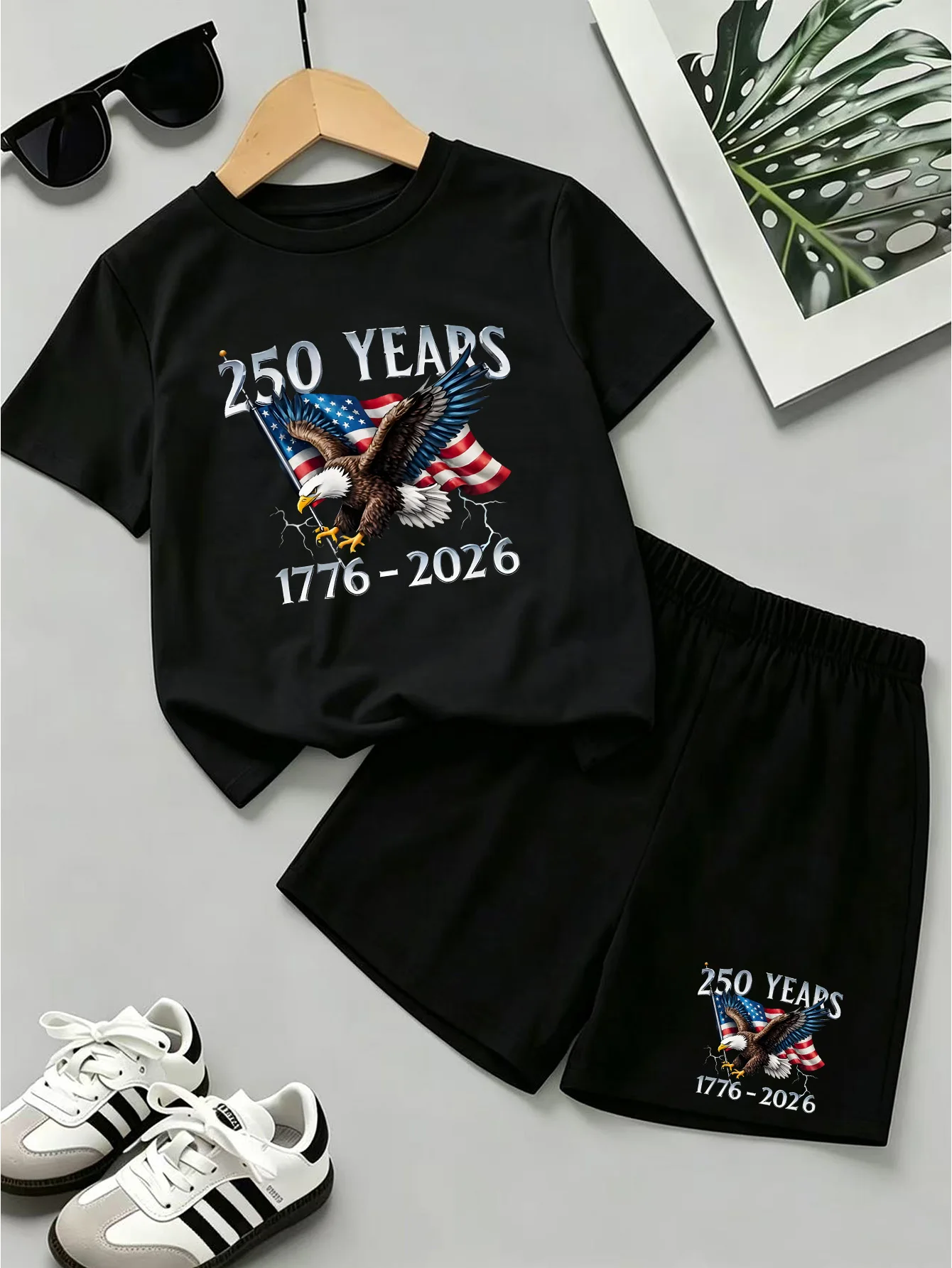 Independence Day 250th Anniversary 1776-2026 Commemorative Print Children's Short-Sleeved Set-Casual Sports T-Shirt Shorts Set
Independence Day 250th Anniversary 1776-2026 Commemorative Print Children's Short-Sleeved Set-Casual Sports T-Shirt Shorts Set