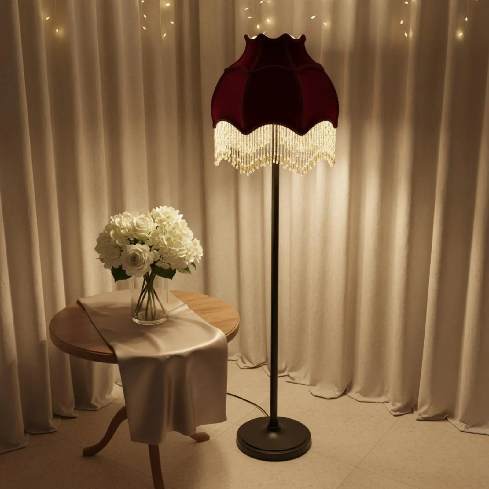 Beaded Tassel Lampshade Deep Burgundy Velvet Lampshade Beaded Fringe Shade Warm Atmosphere Lighting Decor Retro
Beaded Tassel Lampshade Deep Burgundy Velvet Lampshade Beaded Fringe Shade Warm Atmosphere Lighting Decor Retro