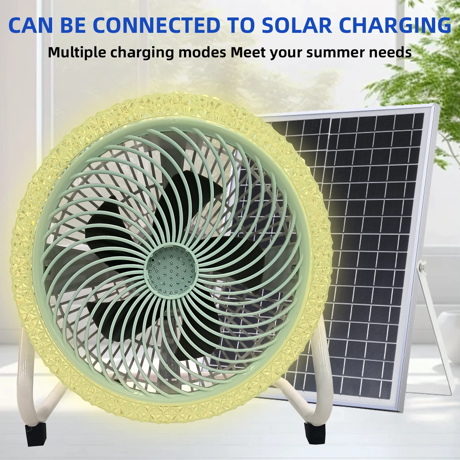 Portable Solar Rechargeable Standing Fan with LED Light Emergency Lighting 10800mAh Battery Energy-Efficient Indoor Outdoor Fan
Portable Solar Rechargeable Standing Fan with LED Light Emergency Lighting 10800mAh Battery Energy-Efficient Indoor Outdoor Fan