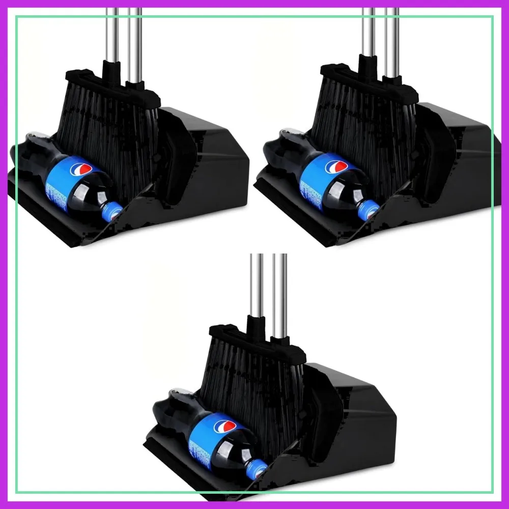 51 Inch Long Handle Broom and Dustpan Set, 3-Pack Industrial Brooms with Dustpans for Hall Lobby Office Garage, Black
51 Inch Long Handle Broom and Dustpan Set, 3-Pack Industrial Brooms with Dustpans for Hall Lobby Office Garage, Black