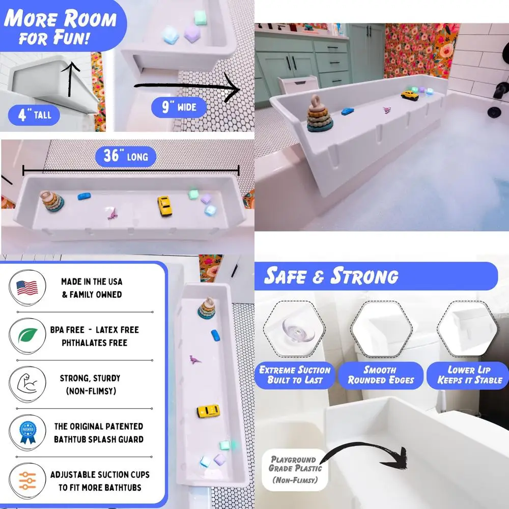 Детская защита от брызг для ванны и полка для ванны — поднос для малышей, место для хранения игрушек и органайзер — защита от брызг на присоске — белый
Детская защита от брызг для ванны и полка для ванны — поднос для малышей, место для хранения игрушек и органайзер — защита от брызг на присоске — белый