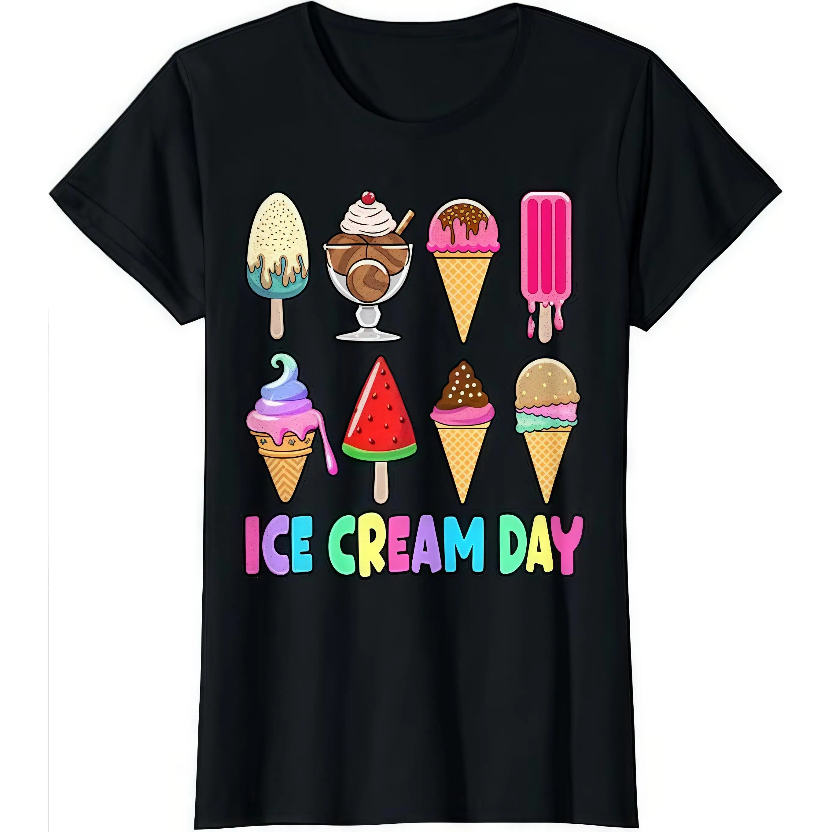 Women's Ice Cream Day T-Shirt Sweet Dessert Graphic Tee Summer Foodie Lover Gift Popsicle Cone Sundae Casual Top
Women's Ice Cream Day T-Shirt Sweet Dessert Graphic Tee Summer Foodie Lover Gift Popsicle Cone Sundae Casual Top
