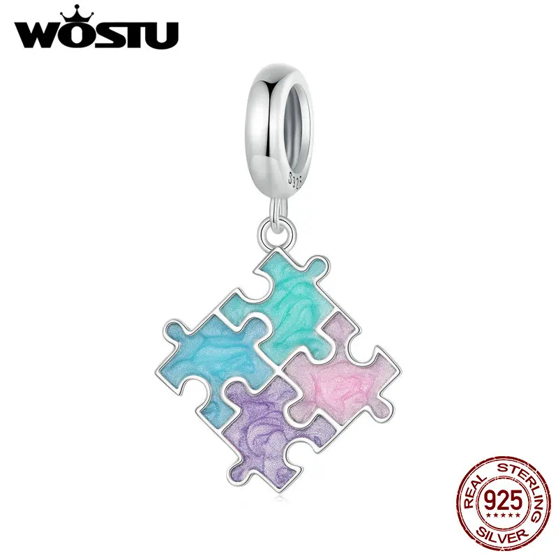 WOSTU Real 925 Sterling Silver Colorful Puzzle Pendant Charms Jigsaw Safety Chain Beads Fit Original Bracelet DIY Necklace Gift
WOSTU Real 925 Sterling Silver Colorful Puzzle Pendant Charms Jigsaw Safety Chain Beads Fit Original Bracelet DIY Necklace Gift