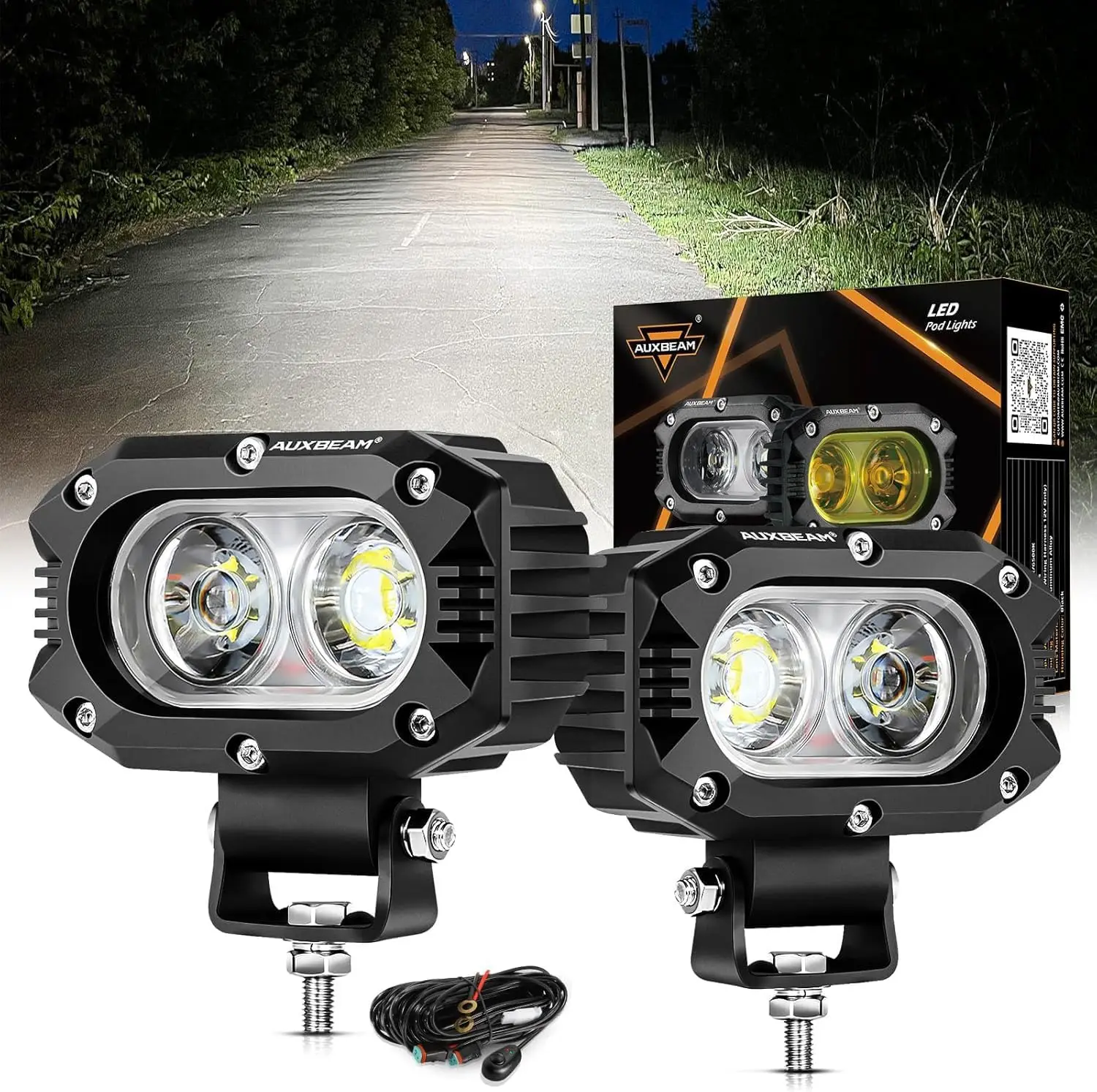 4In LED Offroad Light for Truck, 60W LED Driving Pod Lights Super Flood Beam 2Pcs Led Pods A-Pillars Bumper Offroad Lights Autom
4In LED Offroad Light for Truck, 60W LED Driving Pod Lights Super Flood Beam 2Pcs Led Pods A-Pillars Bumper Offroad Lights Autom