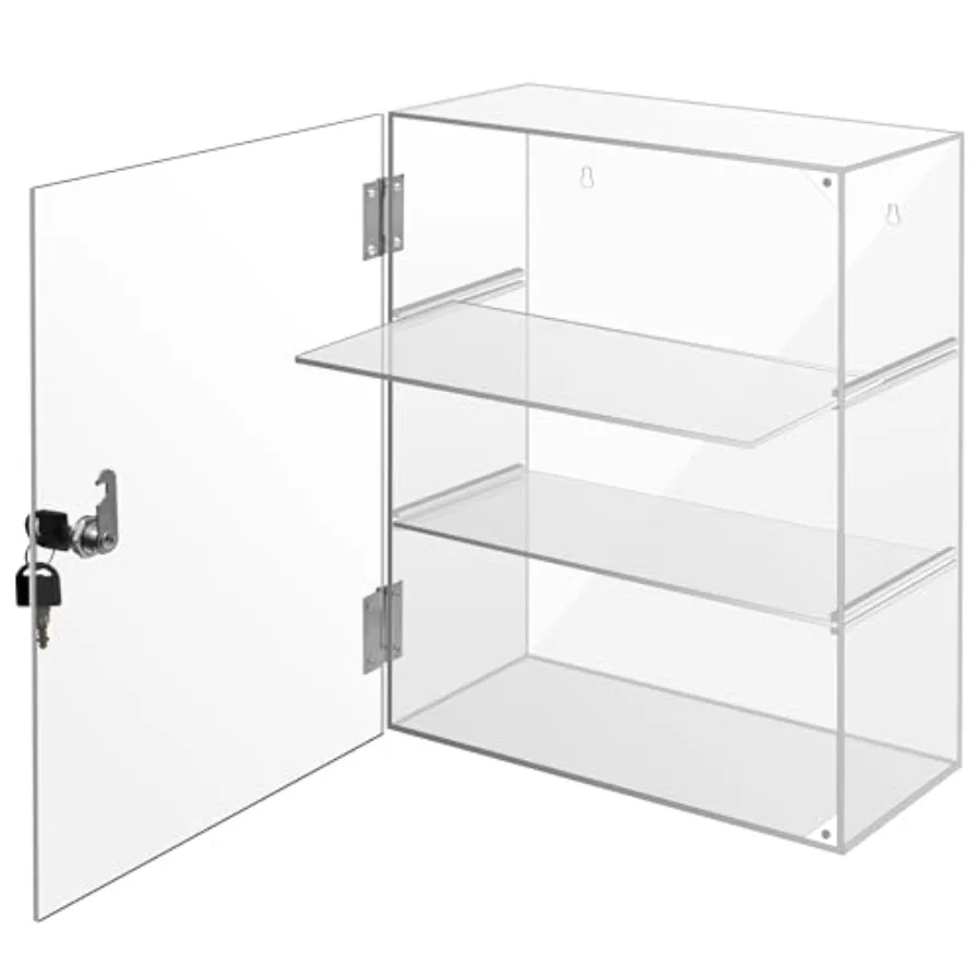 Locking Display Case Removable 3-Tier Acrylic Display Case with Lock Key Clear Countertop Display case with Shelves Showcase Di
Locking Display Case Removable 3-Tier Acrylic Display Case with Lock Key Clear Countertop Display case with Shelves Showcase Di
