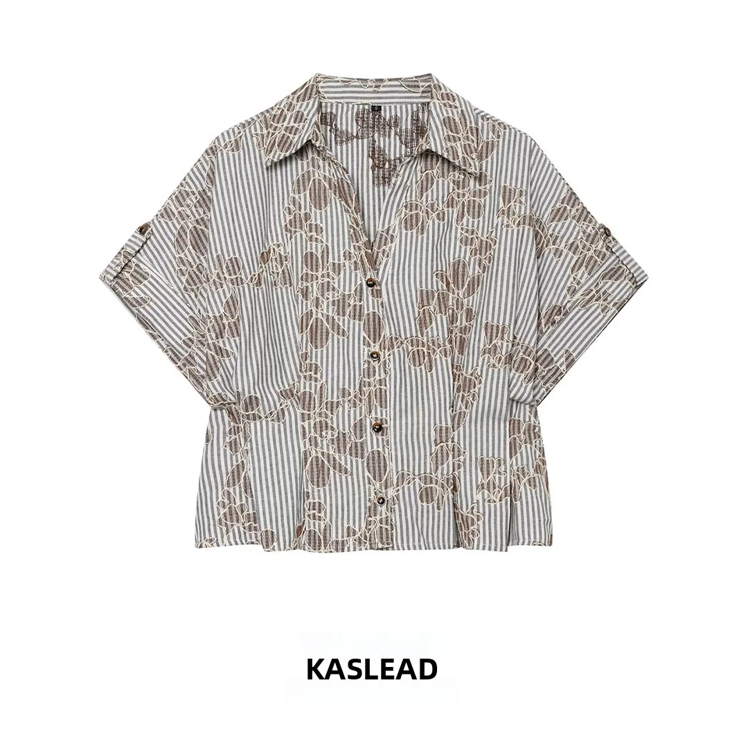 KASLEAD New Women's Fashion Short Embroidered Bead Shirt Versatile Stylish Polyester Fiber Loose Fit Spring Season Breathable
KASLEAD New Women's Fashion Short Embroidered Bead Shirt Versatile Stylish Polyester Fiber Loose Fit Spring Season Breathable