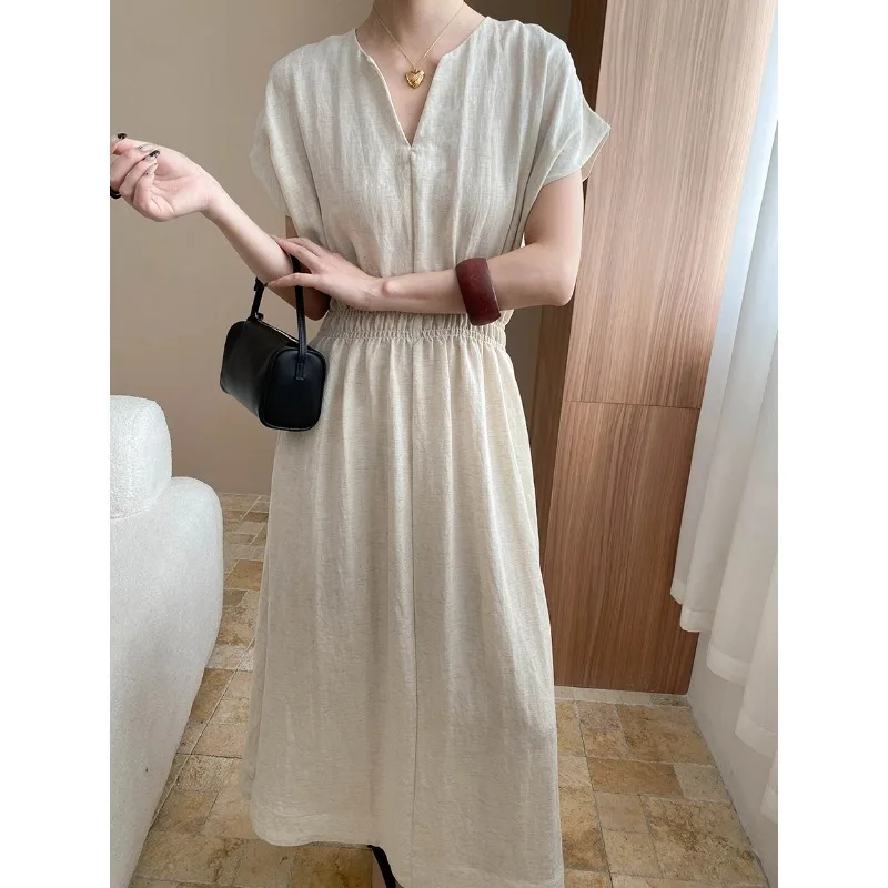 Летнее повседневное платье Suzhou South Pole Clothing свободного кроя из льняной смеси с V-образным вырезом и утягивающей талией
Летнее повседневное платье Suzhou South Pole Clothing свободного кроя из льняной смеси с V-образным вырезом и утягивающей талией