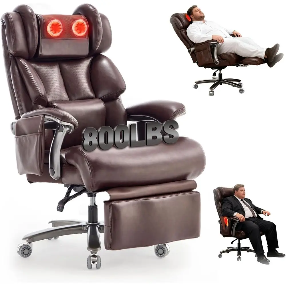 Ergonomic Reclining Desk Chair with Footrest, 8-Point Vibration and Heat for Heavy People, Big and Tall, Suitable for Home or Of
Ergonomic Reclining Desk Chair with Footrest, 8-Point Vibration and Heat for Heavy People, Big and Tall, Suitable for Home or Of