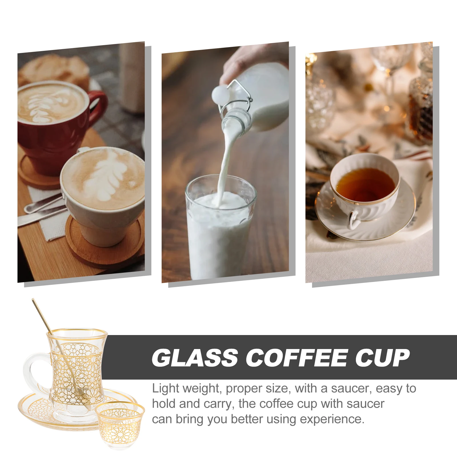 1Set Glass Coffee Cup Water Cup 200Ml with Saucer Perfect Size Lightweight for Home Office Drinking Tea Coffee
1Set Glass Coffee Cup Water Cup 200Ml with Saucer Perfect Size Lightweight for Home Office Drinking Tea Coffee