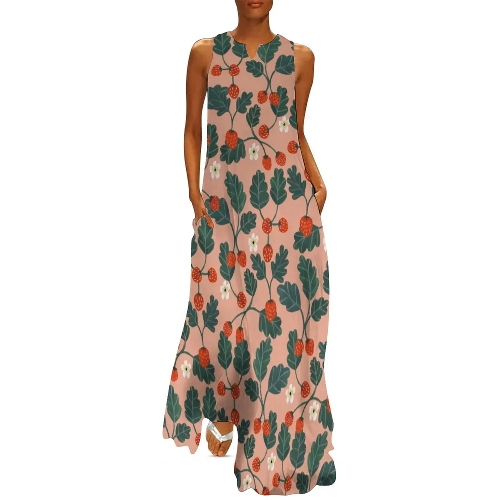 Strawberries Long Dress Woman clothes women evening dress Women long dress summer woman 2025
Strawberries Long Dress Woman clothes women evening dress Women long dress summer woman 2025