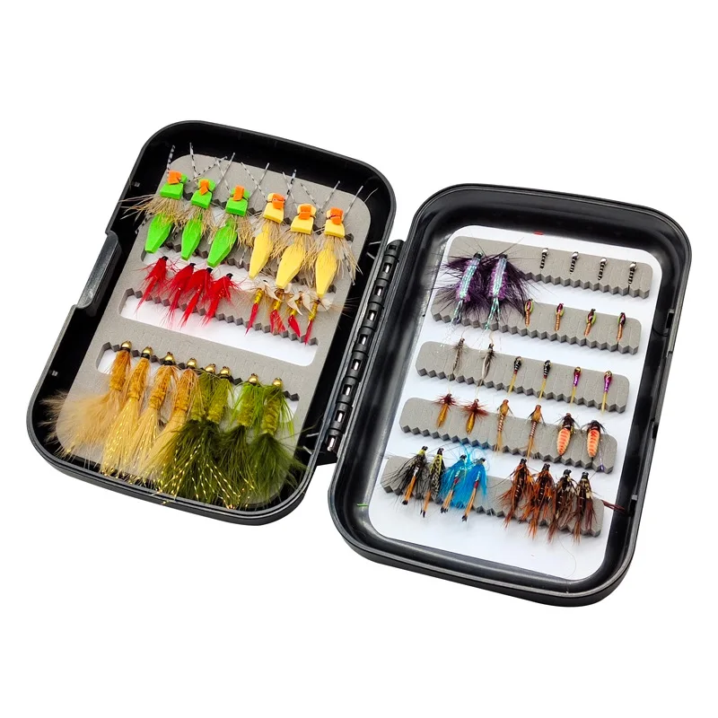 52pcs/Box Topwater Floating Popper HardBait Dry Flies Insect Streamer Trout Sunfish Salmon Bass Fishing Lure
52pcs/Box Topwater Floating Popper HardBait Dry Flies Insect Streamer Trout Sunfish Salmon Bass Fishing Lure
