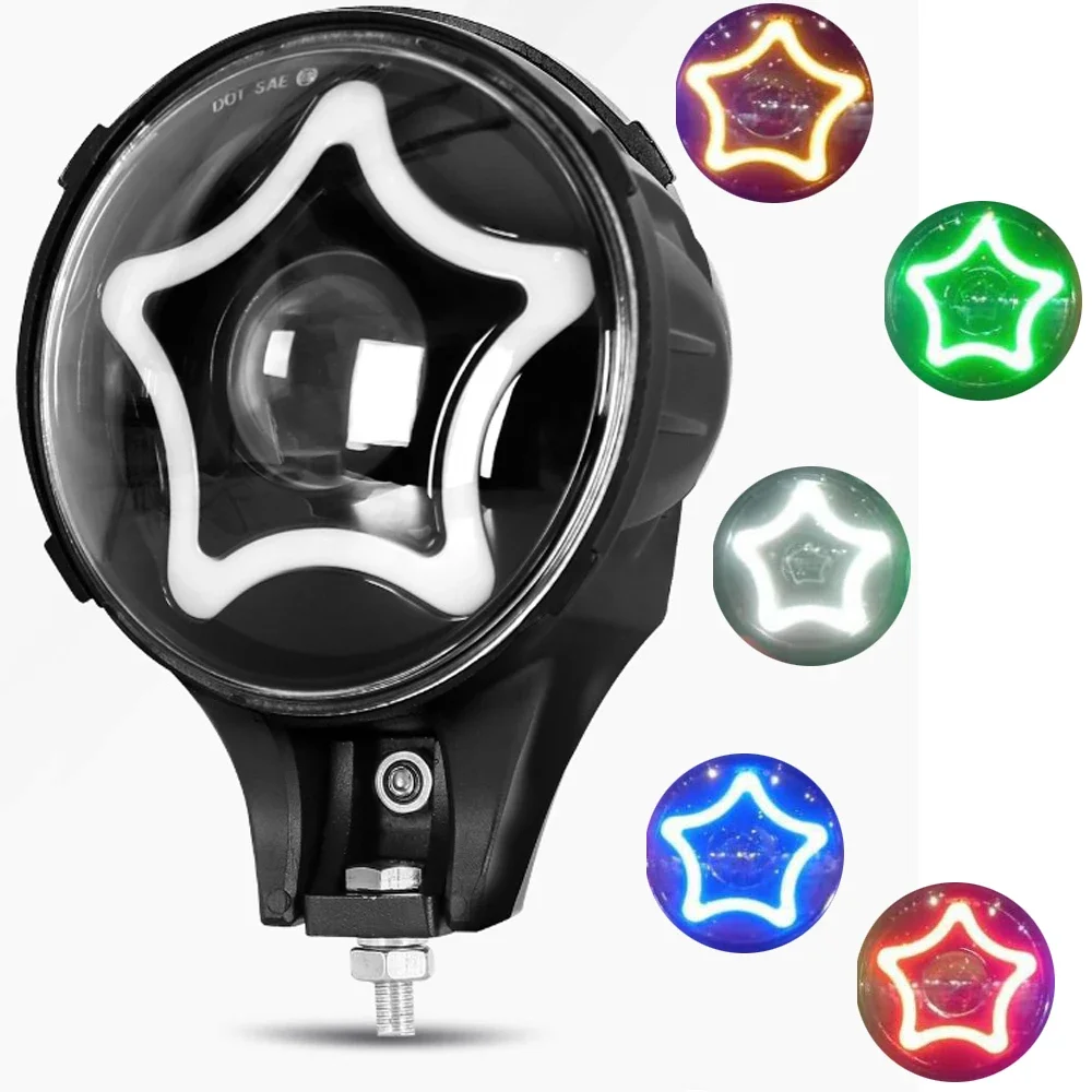 LED Spotlight 12V DC 6 Inch LED Auxiliary Light with Yellow Star Shape DRL Fog Driving for Off-Road 4x4 Vehicles Trucks 1 Pcs
LED Spotlight 12V DC 6 Inch LED Auxiliary Light with Yellow Star Shape DRL Fog Driving for Off-Road 4x4 Vehicles Trucks 1 Pcs