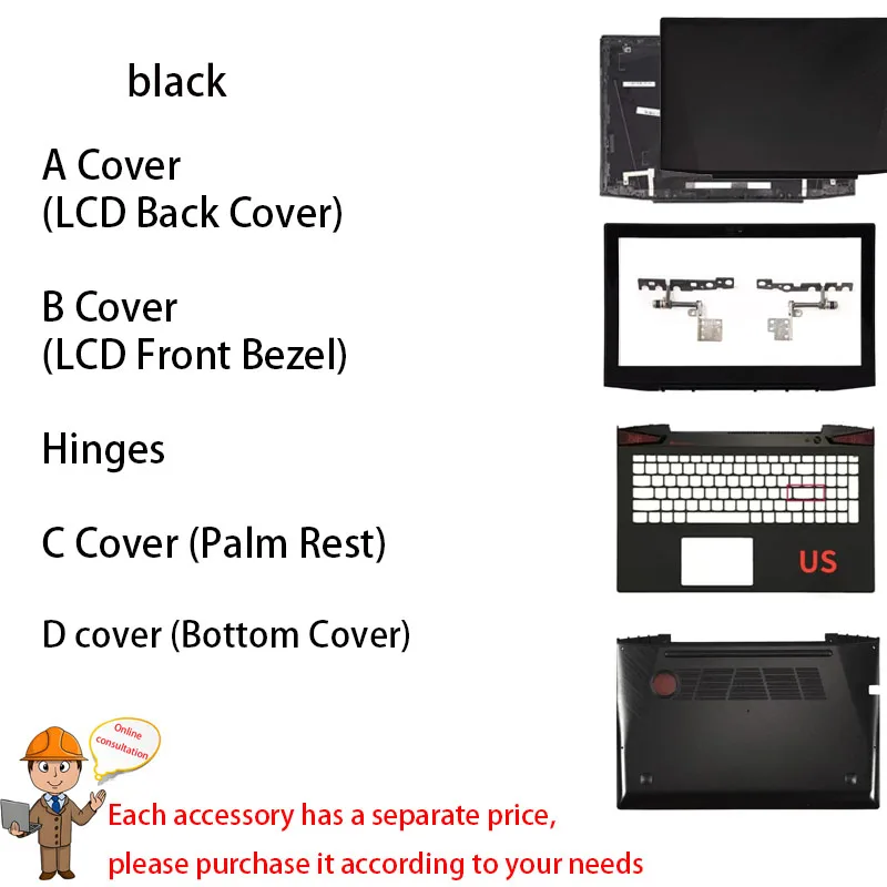 New Laptop LCD Back Cover/Front bezel/TOPCover Palmrest/Bottom Case/Hinges For Y50 Y50-70 Y50P-70 Y50-80 Housing Cover Non Touch
New Laptop LCD Back Cover/Front bezel/TOPCover Palmrest/Bottom Case/Hinges For Y50 Y50-70 Y50P-70 Y50-80 Housing Cover Non Touch