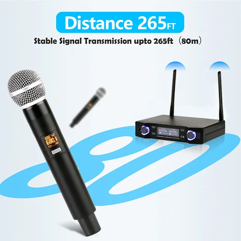 Professional Dual Wireless Microphone System UHF 2 Channels Handheld Microphone For Home Karaok PA Speaker Singing Party
Professional Dual Wireless Microphone System UHF 2 Channels Handheld Microphone For Home Karaok PA Speaker Singing Party