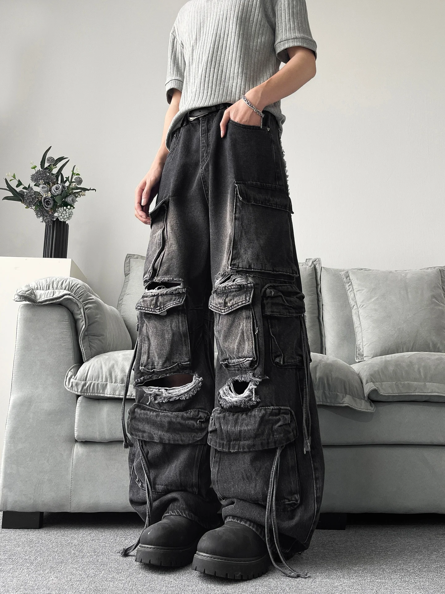 American Decomposition Men's Jeans Trendy Brand Subculture Hip Hop Heavy Duty Washed Punk Wide Leg Workwear Pants
American Decomposition Men's Jeans Trendy Brand Subculture Hip Hop Heavy Duty Washed Punk Wide Leg Workwear Pants