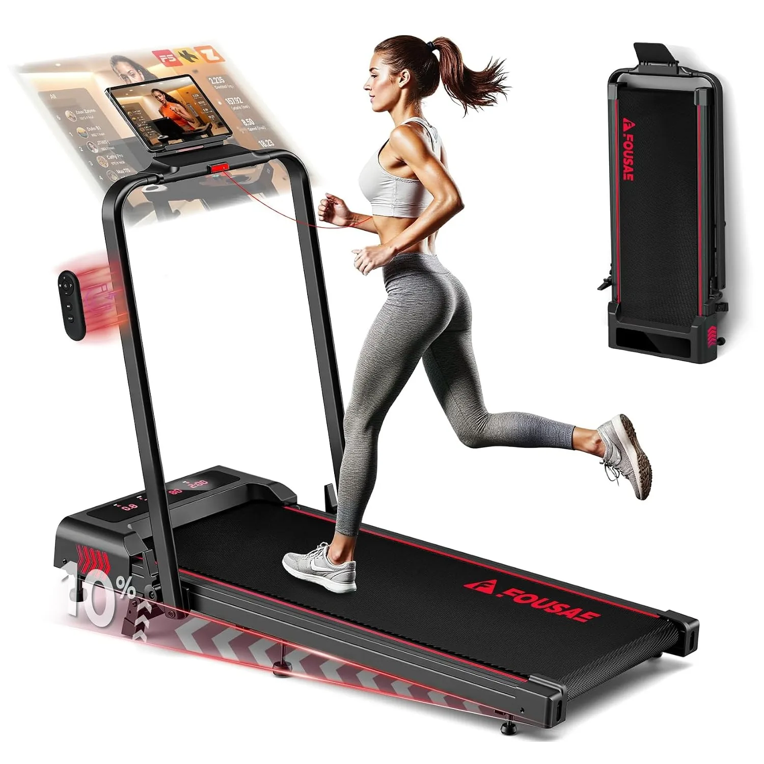 5 In 1 Foldable Treadmill 3.0HP Brushless Motor 10% Incline 7.5MPH App Connected For Home Workout, Custom
5 In 1 Foldable Treadmill 3.0HP Brushless Motor 10% Incline 7.5MPH App Connected For Home Workout, Custom
