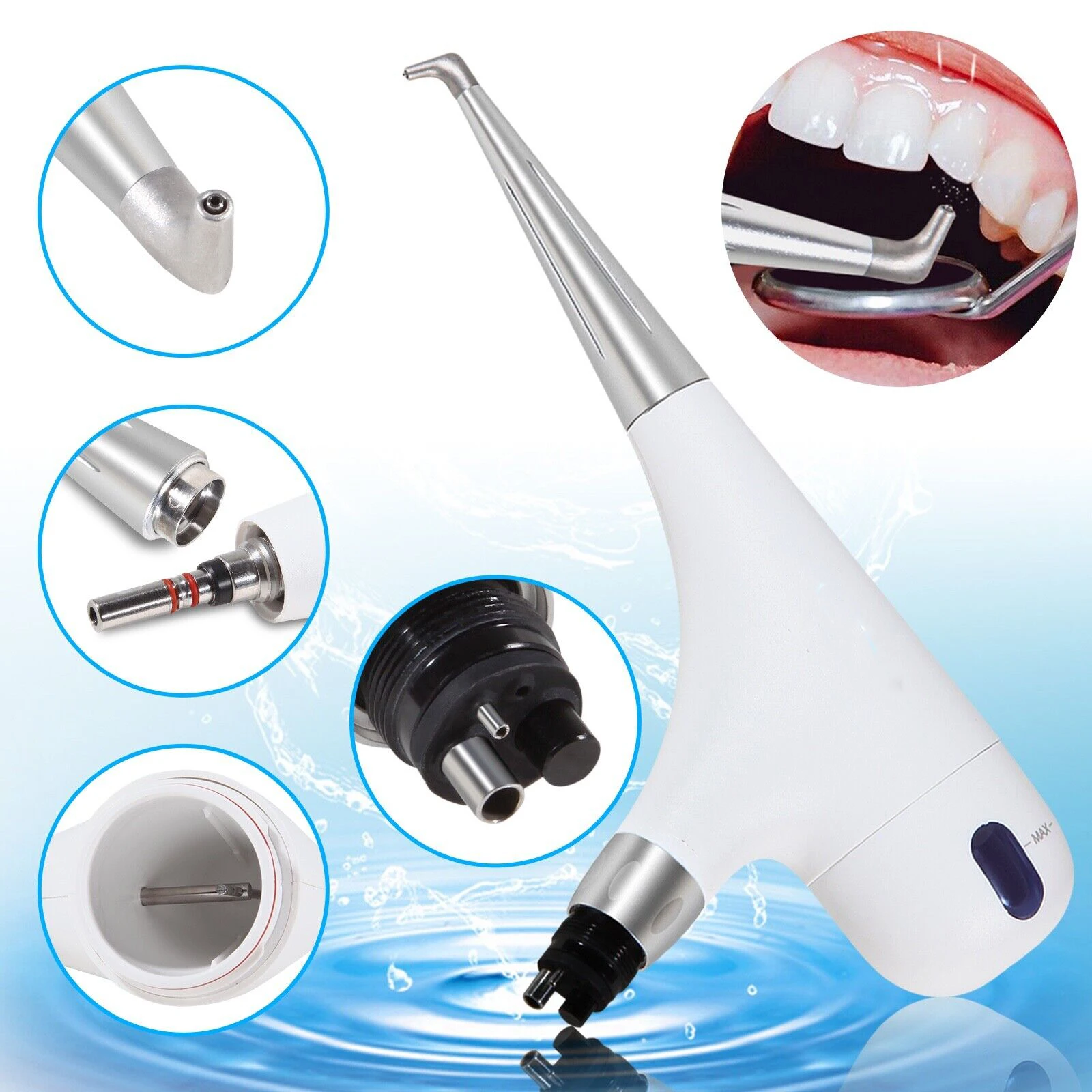 Dental Air Polisher Air Flow Water Spray Jet Teeth Whitening Oralhygiene Cleaning Abrasion Sandblasting Machine Air Prophy Unit
Dental Air Polisher Air Flow Water Spray Jet Teeth Whitening Oralhygiene Cleaning Abrasion Sandblasting Machine Air Prophy Unit