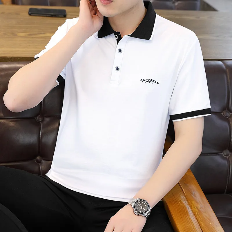 Cotton POLO Shirt Men's New Solid Color Business Casual T-Shirt Fashion Short Sleeved Comfortable Breathable Short Sleeved Top
Cotton POLO Shirt Men's New Solid Color Business Casual T-Shirt Fashion Short Sleeved Comfortable Breathable Short Sleeved Top