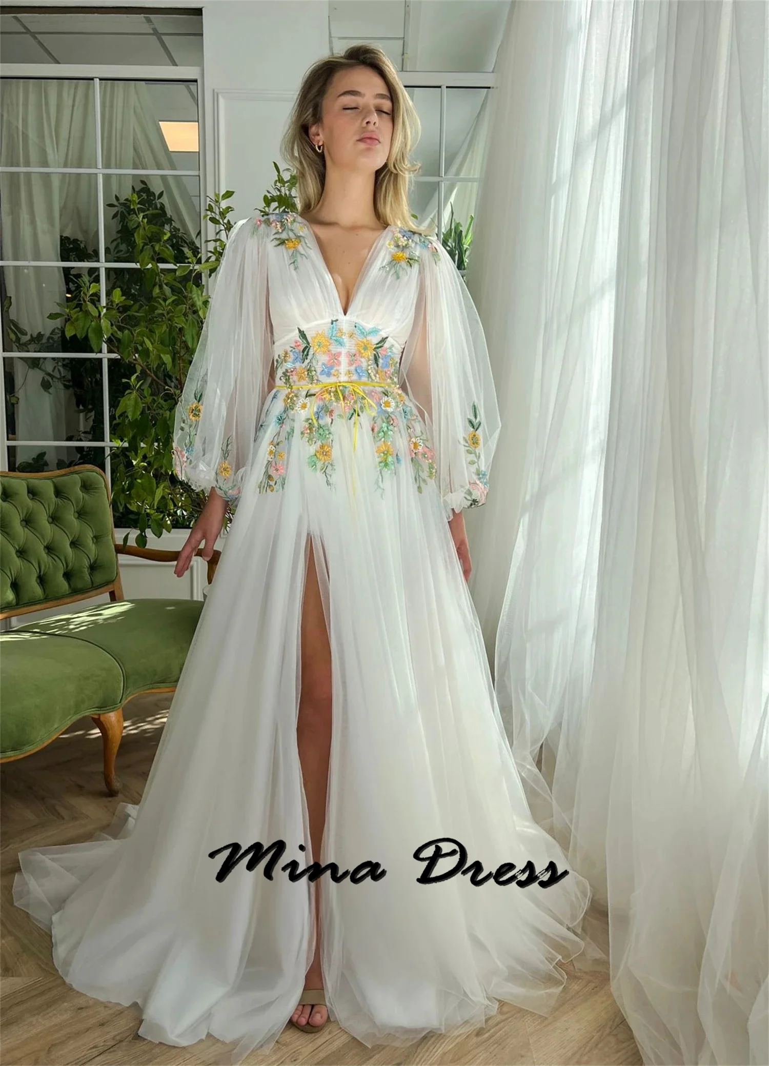 Mina - Dance dress made of fabric with embroidery, fashionable wedding with white suit, evening dress 2024
Mina - Dance dress made of fabric with embroidery, fashionable wedding with white suit, evening dress 2024