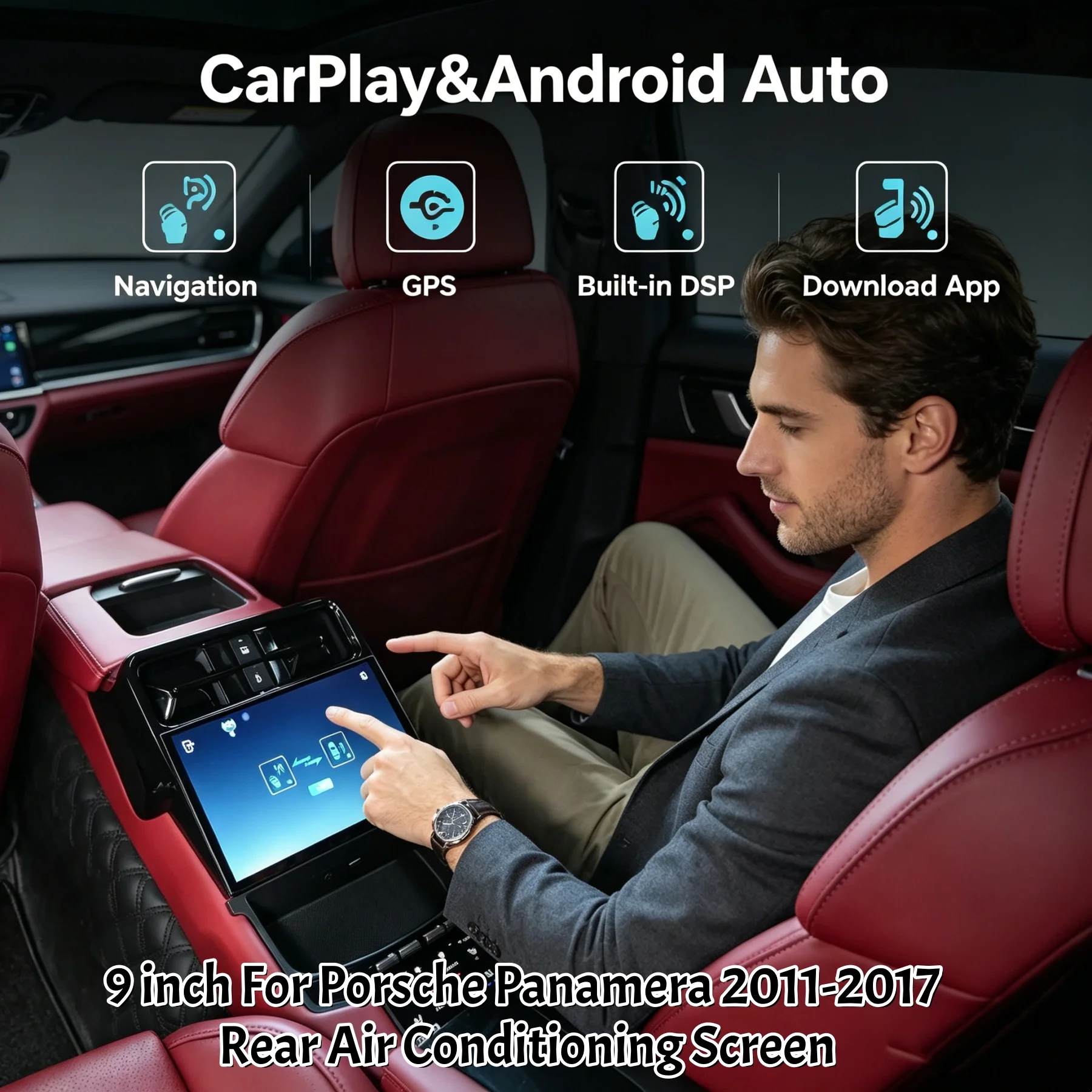 9 inch Rear Air Conditioning Screen For Porsche Panamera 2010-2017 Electric 2K Clear Touch Screen Carplay Android Auto radio
9 inch Rear Air Conditioning Screen For Porsche Panamera 2010-2017 Electric 2K Clear Touch Screen Carplay Android Auto radio
