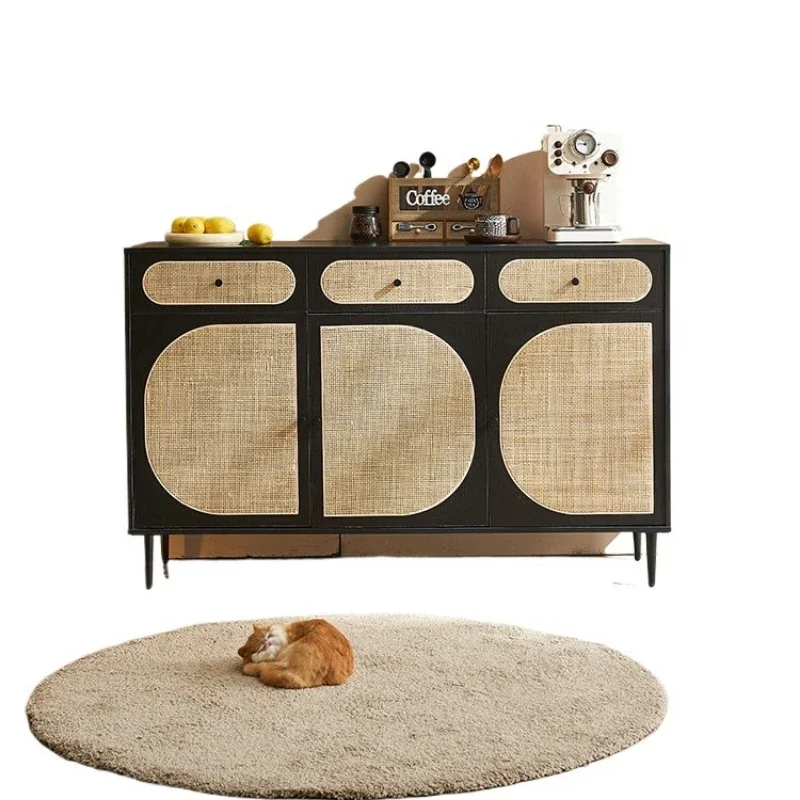 wabi-sabi wind medieval dining side cabinet, sliding door small apartment living room entrance cabinet
wabi-sabi wind medieval dining side cabinet, sliding door small apartment living room entrance cabinet