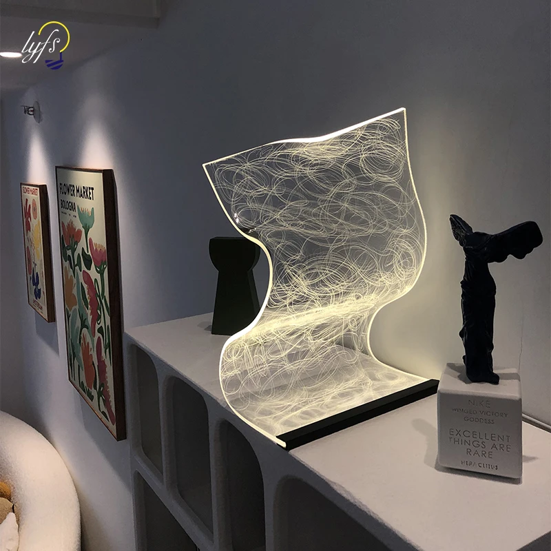 3D Curved Water Flow Atmosphere Lamp, Warm Bedside Lamp with Streamlight Design, Aesthetic Light Base for Photo Shooting Decor
3D Curved Water Flow Atmosphere Lamp, Warm Bedside Lamp with Streamlight Design, Aesthetic Light Base for Photo Shooting Decor