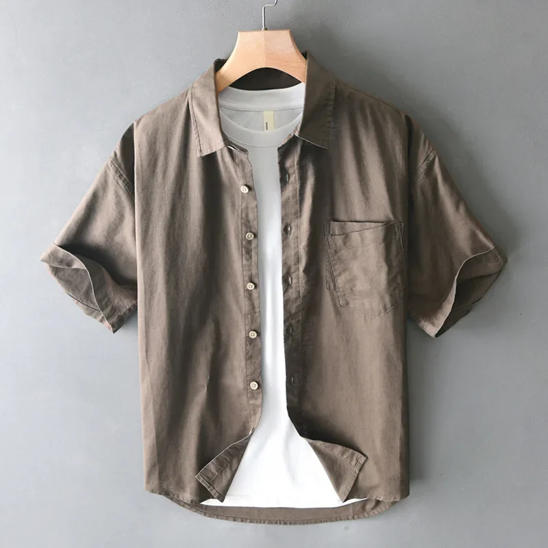 2026 Spring Summer New Casual Loose Solid Color Cotton Linen Short Sleeve Shirts for Men Clothing Breathable Soft Shirts
2026 Spring Summer New Casual Loose Solid Color Cotton Linen Short Sleeve Shirts for Men Clothing Breathable Soft Shirts