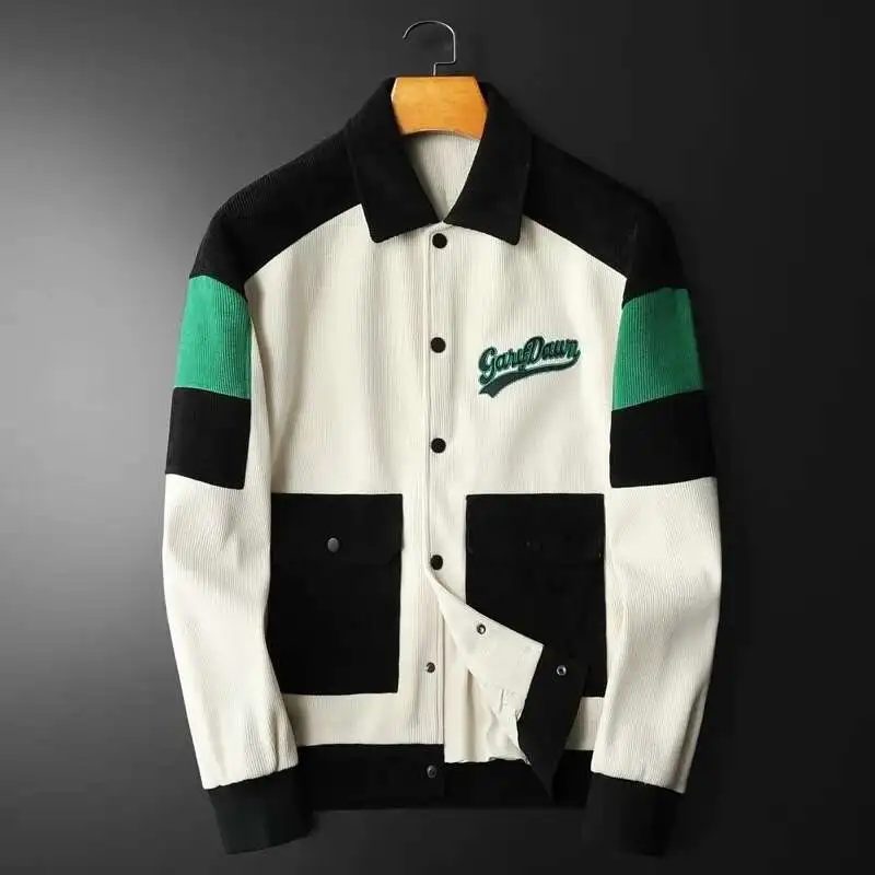 High Quality Vintage Bomber Jacket Men Color Contrast Paneled Jacket Lapel Letter Embroidery Men Coat Top Jaqueta Masculina
High Quality Vintage Bomber Jacket Men Color Contrast Paneled Jacket Lapel Letter Embroidery Men Coat Top Jaqueta Masculina