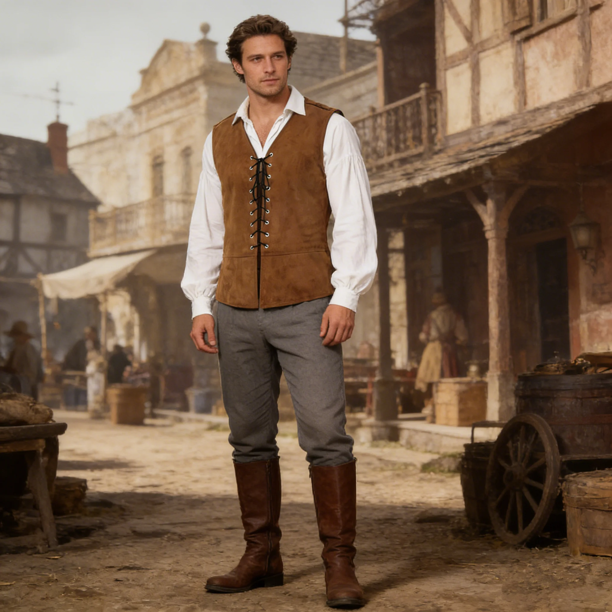 Винтажный жилет без рукавов, однотонный, на шнуровке, для косплея викингов, средневековый костюм для выступлений с декоративным завязыванием.
Винтажный жилет без рукавов, однотонный, на шнуровке, для косплея викингов, средневековый костюм для выступлений с декоративным завязыванием.