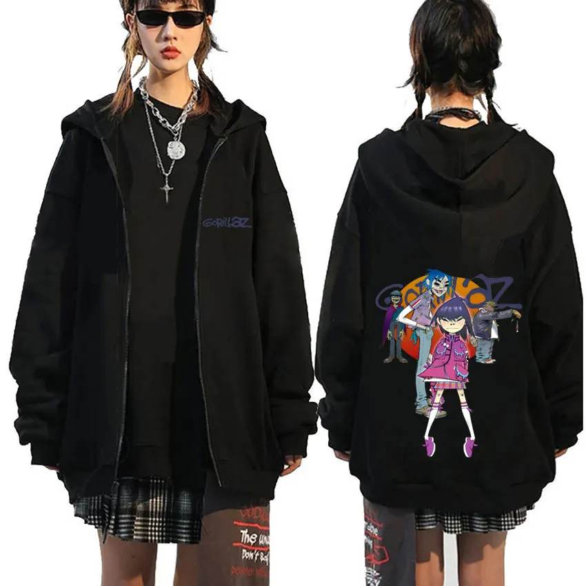 Rock Band Gorillaz Graphic Print Zipper Hoodie Men Women Hip Hop Fashion Oversized Zip Up Sweatshirt Men's Casual Zip Up Jacket
Rock Band Gorillaz Graphic Print Zipper Hoodie Men Women Hip Hop Fashion Oversized Zip Up Sweatshirt Men's Casual Zip Up Jacket