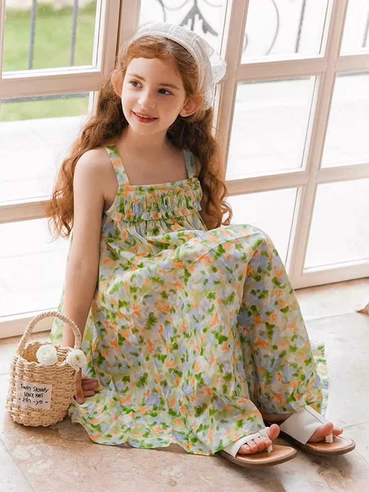 Baby Girl Summer Cute Dresses 100% 60S Cotton Kawaii Kids Clothing Beach Slip Dress Green Small Floral Printed 110cm 170cm
Baby Girl Summer Cute Dresses 100% 60S Cotton Kawaii Kids Clothing Beach Slip Dress Green Small Floral Printed 110cm 170cm