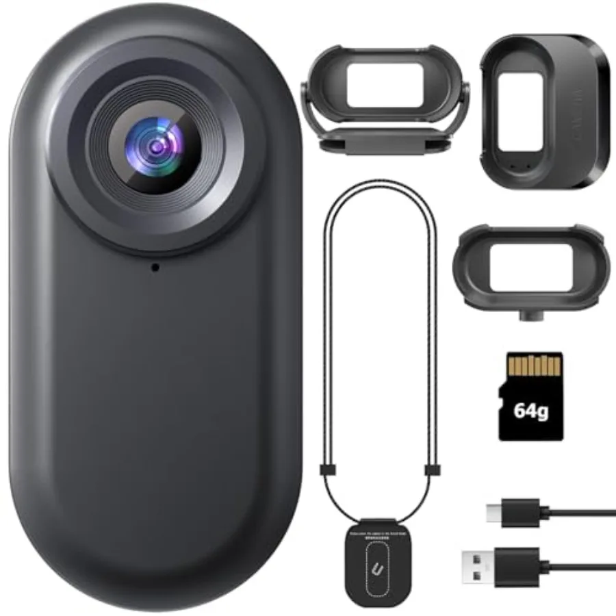 Wearable action camera for travel, work, water sports, outdoor adventures; magnetic shirt mount; thumb-sized hands-free necklac
Wearable action camera for travel, work, water sports, outdoor adventures; magnetic shirt mount; thumb-sized hands-free necklac
