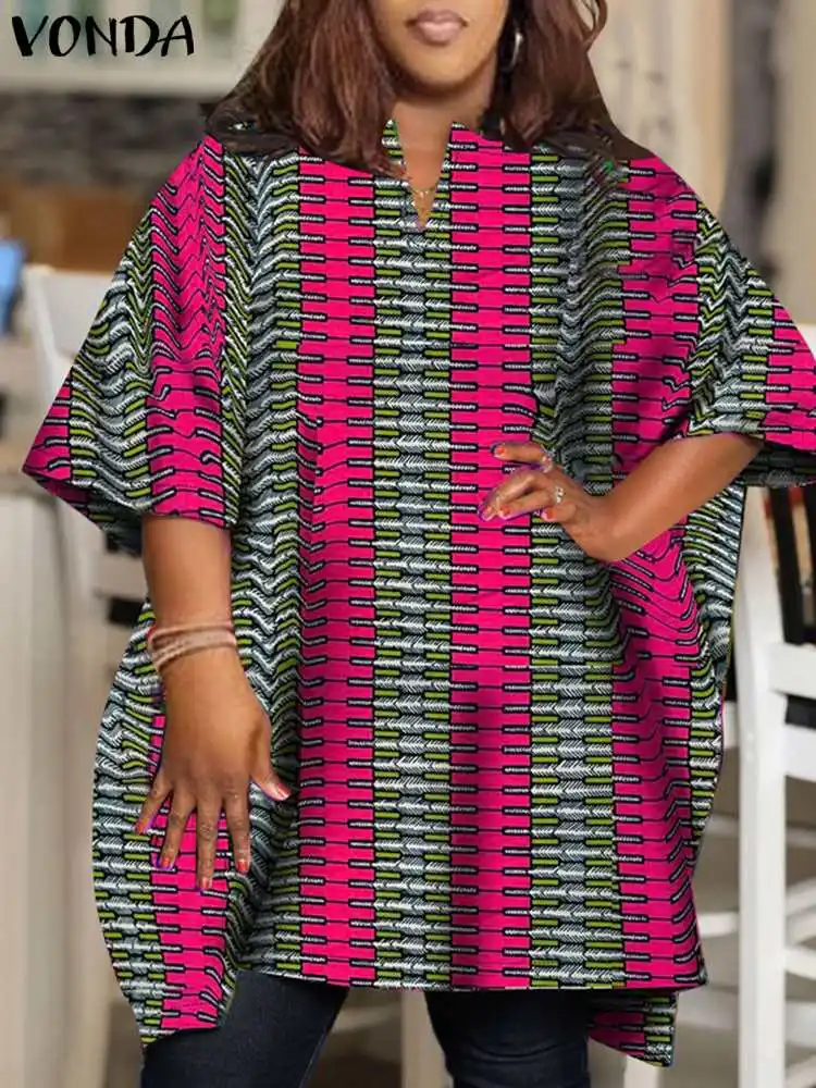 Plus Size VONDA Vintage Summer Tops 2024 Short Sleeve Printed Women Bohemian Blouses Fashion V-Neck Casual Loose Shirts Oversize
Plus Size VONDA Vintage Summer Tops 2024 Short Sleeve Printed Women Bohemian Blouses Fashion V-Neck Casual Loose Shirts Oversize