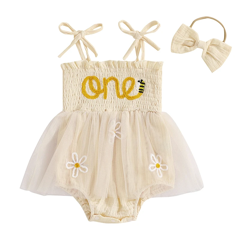 Newborn Girl Outfit Embroidery Letters Flower Romper Dress with Bowknot Hairband Summer Clothes
Newborn Girl Outfit Embroidery Letters Flower Romper Dress with Bowknot Hairband Summer Clothes
