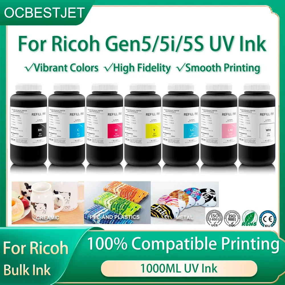 1000ML UV Ink For Ricoh G3 G4 G5 G5i G6 Printhead Gen3 Gen4/4L Gen5 Gen5i Gen5S Gen6 Rigid Soft Hard UV Ink 1000ML LED UV INK
1000ML UV Ink For Ricoh G3 G4 G5 G5i G6 Printhead Gen3 Gen4/4L Gen5 Gen5i Gen5S Gen6 Rigid Soft Hard UV Ink 1000ML LED UV INK