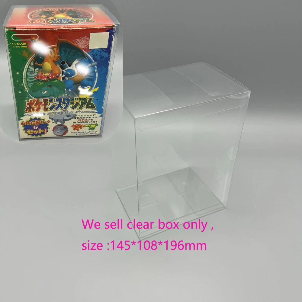 Clear PET box For N64 Poke mon Stadium game limited edition version collection Display Storage Transparent protective box
Clear PET box For N64 Poke mon Stadium game limited edition version collection Display Storage Transparent protective box