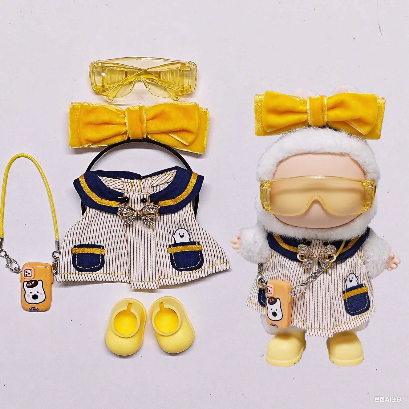 Одежда для кукол аниме для куклы Labubu 17 см, дизайнерская роскошная юбка с галстуком-бабочкой, комплект одежды, игрушка, одежда для куклы Labubu, аксессуары
Одежда для кукол аниме для куклы Labubu 17 см, дизайнерская роскошная юбка с галстуком-бабочкой, комплект одежды, игрушка, одежда для куклы Labubu, аксессуары