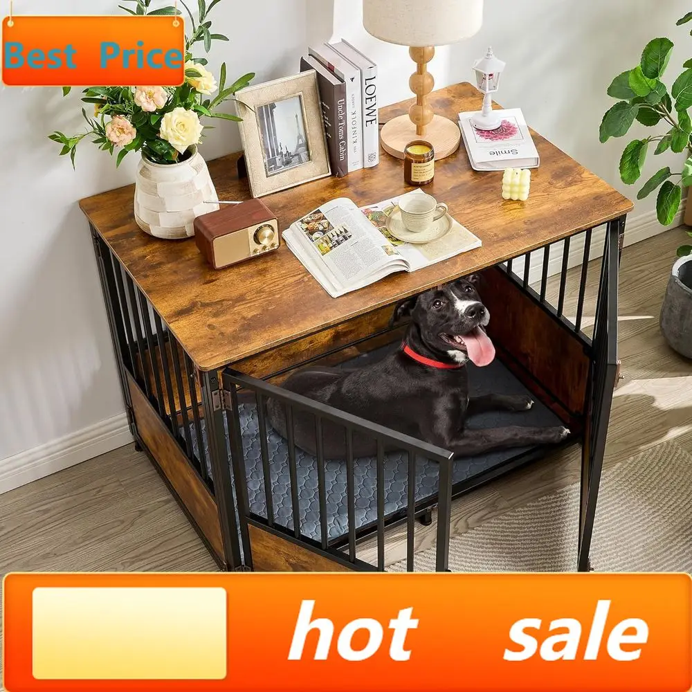 PromotionPromotionHeavy-Duty Wooden Dog Crate with Cushion, Large Dog Kennel, Rustic Brown Indoor Decorative Pet Cage Side Table
PromotionPromotionHeavy-Duty Wooden Dog Crate with Cushion, Large Dog Kennel, Rustic Brown Indoor Decorative Pet Cage Side Table