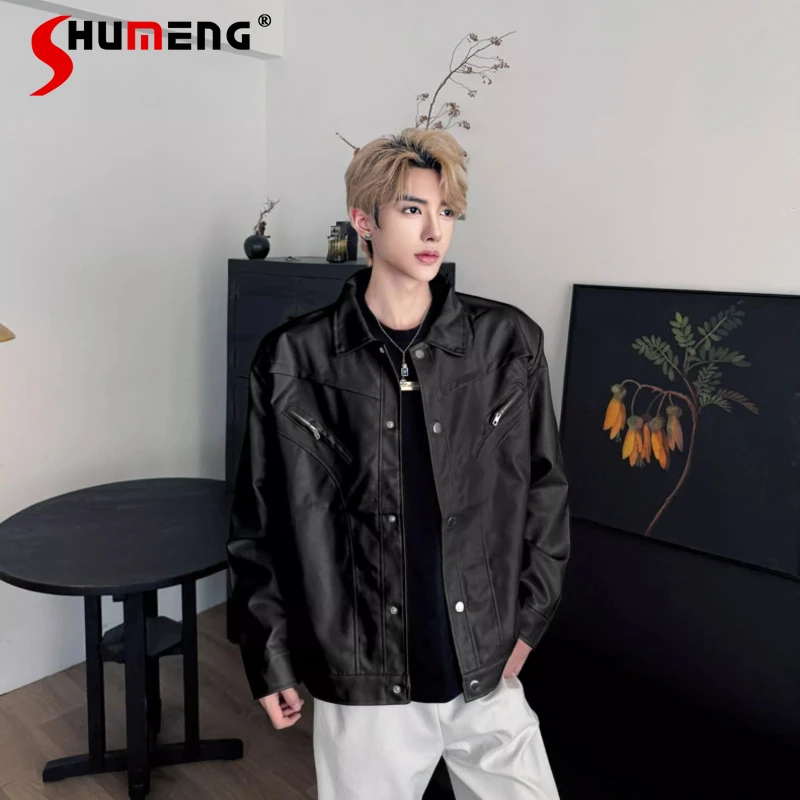 2025 мужские осенние новые мотоциклетные куртки, высококачественные модные куртки с подкладкой на плечах, мужские красивые однотонные пальто с длинными рукавами
2025 мужские осенние новые мотоциклетные куртки, высококачественные модные куртки с подкладкой на плечах, мужские красивые однотонные пальто с длинными рукавами