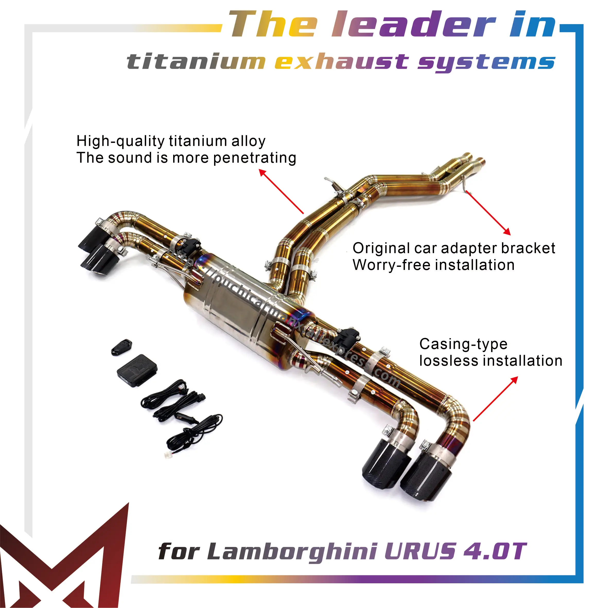  MANX Exhaust Catback for Lamborghini URUS 4.0T Ti Handcrafted Electronic valve Continuous surprises Baked golden
MANX Exhaust Catback for Lamborghini URUS 4.0T Ti Handcrafted Electronic valve Continuous surprises Baked golden